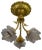 French Neoclassical Style Bronze and Glass Ceiling Light, 1920s For Sale