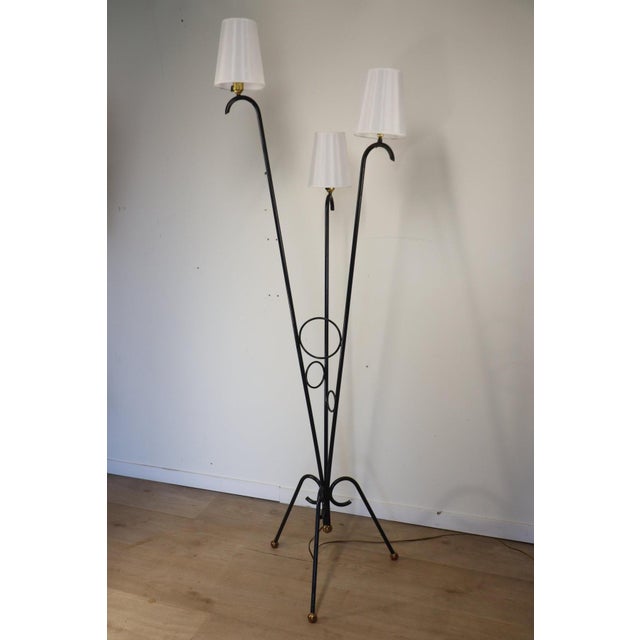 Tripod Floor Lamp in Tubular Metal, 1950s For Sale - Image 16 of 16