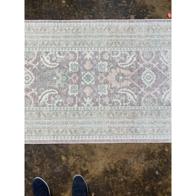 2010s Turkish Oushak Area Rug 3'3" X 9'4" For Sale - Image 4 of 12
