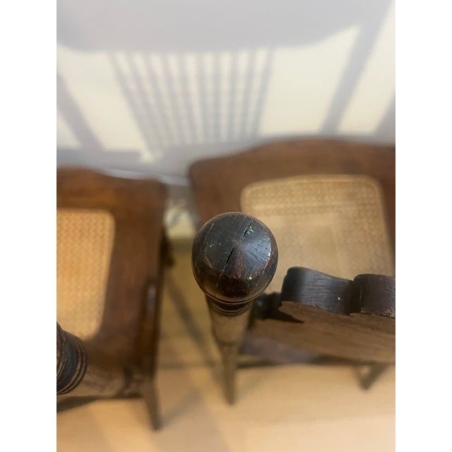 Carved Lion Antique Victorian Spindle Caned Chairs For Sale - Image 11 of 12
