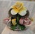 Yellow Vintage Mid-20th Century Italian Capodimonte Porcelain Pink & Yellow Roses Clam Shell Centerpiece Figurine For Sale - Image 8 of 8