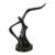 Vintage MCM Black Ceramic Seagull Sculpture For Sale