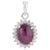 Oval Star 7.71 Ct Ruby Solitaire Pendant With Diamond Halo in Center For Sale - Image 10 of 15