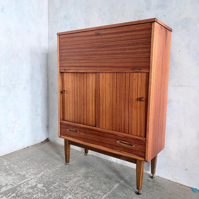 Mid-Century Walnut and Teak Secretary by Jentique, 1960s For Sale - Image 8 of 11