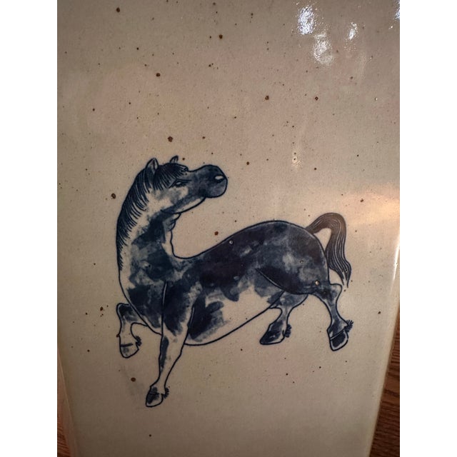 Ceramic Hexagonal Chinese Porcelain Equestrian Jardenierre For Sale - Image 7 of 8