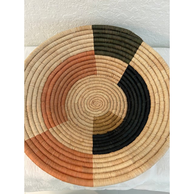 African Vintage African Earthtone Coil Basket For Sale - Image 3 of 6