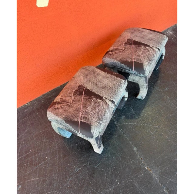 Postmod Abstract Ottoman Pair For Sale - Image 4 of 10
