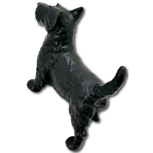 Very Nice Vintage Hubley Manufacturing Co. Cast Iron Standing Scottish Terrier - Scottie Dog Doorstop - Circa 1930s For Sale - Image 9 of 12