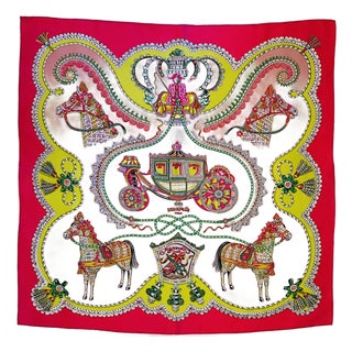 Hermes Paperoles 90 Silk Scarf Carriages & Nobles by C. Stuhlhofer-Mayr (2001) For Sale