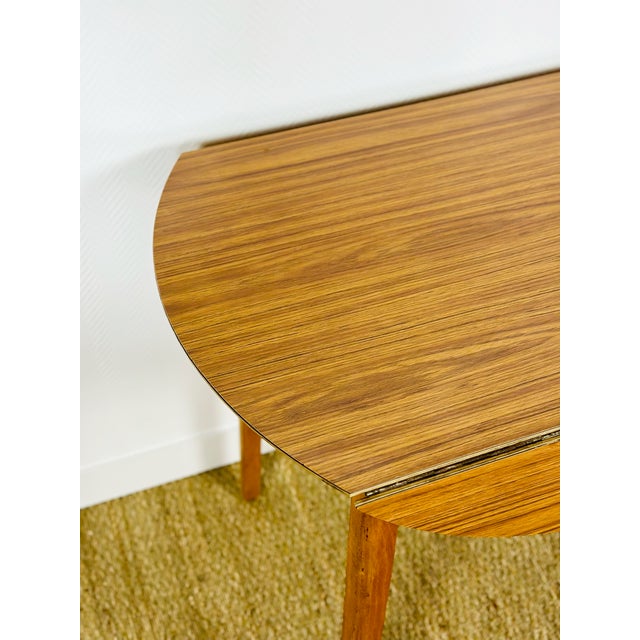 Vintage Round Dining Table with Drop Leaves, 1970s For Sale - Image 10 of 14