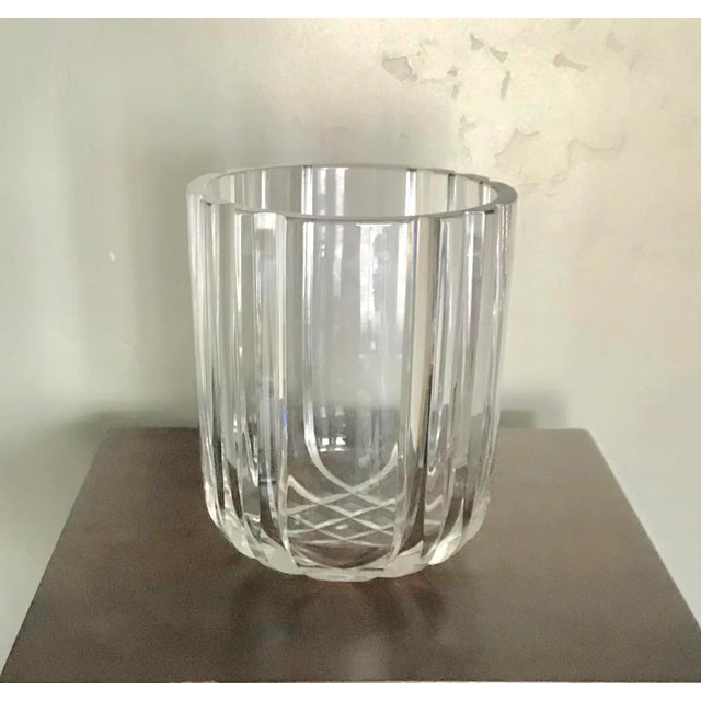 Art Deco Hand Cut Crystal Large Champagne Bucket For Sale In San Diego - Image 6 of 6