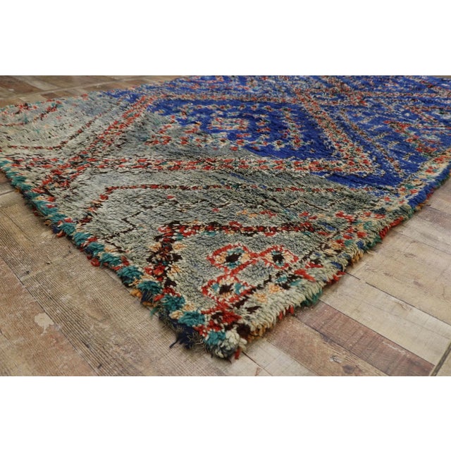 Textile Late 20th Century Vintage Beni MGuild Moroccan Rug, 06'02 X 10'06 For Sale - Image 7 of 10
