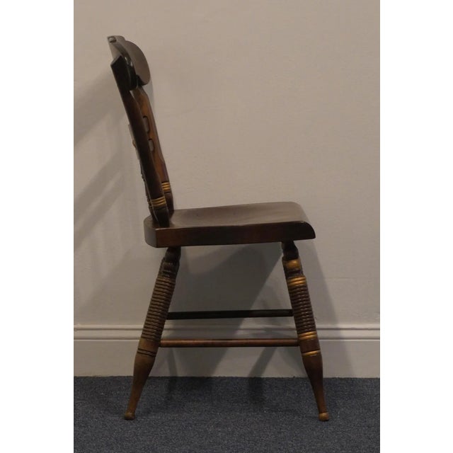 Late 20th Century Ethan Allen Solid Pine Hitchcock Style Hand Decorated Accent Side Chair 14-6120 For Sale - Image 5 of 11