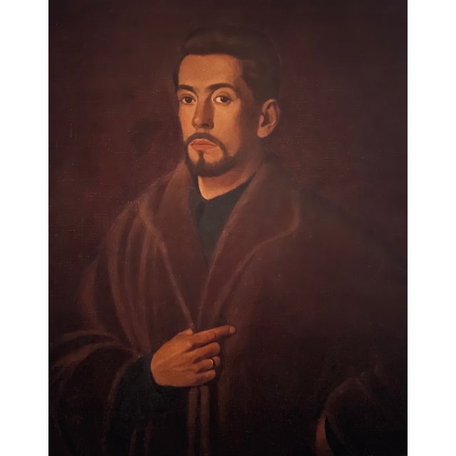 Original Oil on Canvas Portrait-"Young Man With a Beard"-22" X 27" For Sale - Image 4 of 4