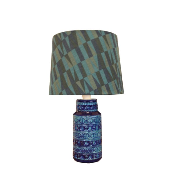 Mid-Century Modern Danish Blue and Green Ceramic Table Lamp by Lyskær Belysning, 1960s For Sale - Image 12 of 12