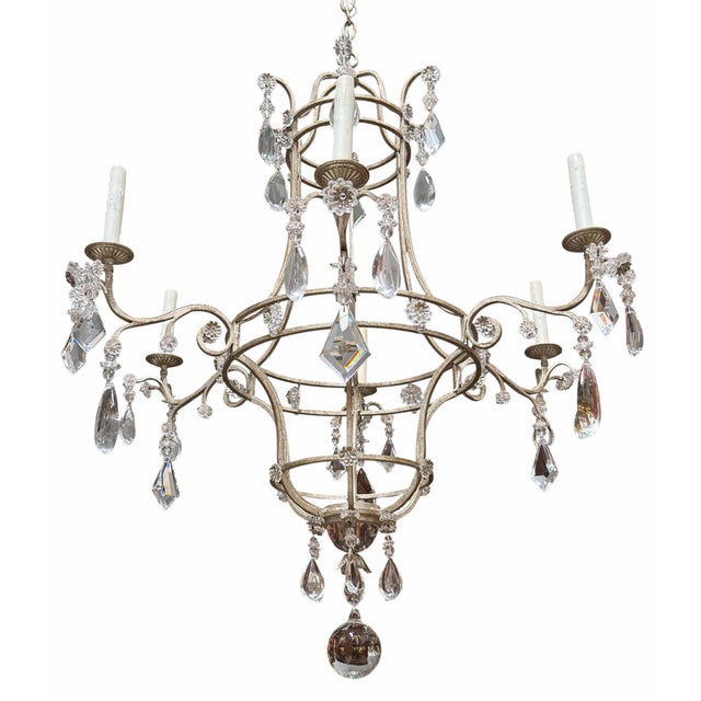 1990s Dennis and Leen Formations DuPont French Crystal Chandelier For Sale - Image 5 of 7