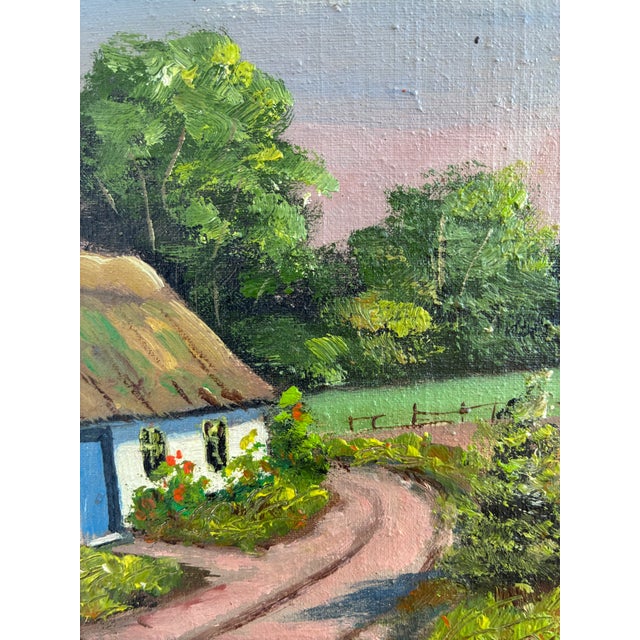 1970s Vintage Original Cottage Landscape Oil Painting - Signed For Sale - Image 5 of 12