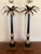 Late 20th Century Late 20th Century Hollywood Regency Neoclassical Palm Tree Motif Buffet Lamps in Black and Gold - a Pair For Sale - Image 5 of 12