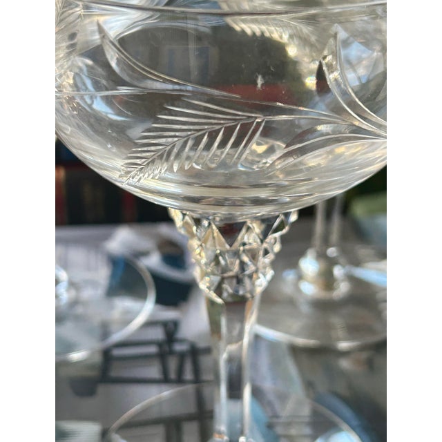 Mid 20th Century Mid to Late 20th Century Tiffin-Franciscan “Forever Yours” Etched Coupes - A Set of 6 For Sale - Image 5 of 6