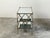 Brass Italian Midcentury Patinated Metal Trolley with Mirrored Shelves and Casters For Sale - Image 8 of 10