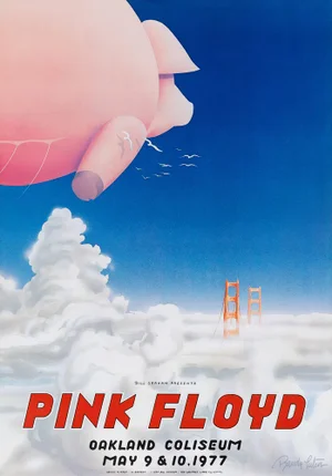 Pink Floyd Original Concert Poster for Oakland Coliseum by Randy Tuten, 1977