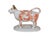 Antique 19th century Staffordshire porcelain cream pitcher in the shape of a red and white cow standing on an oval base....