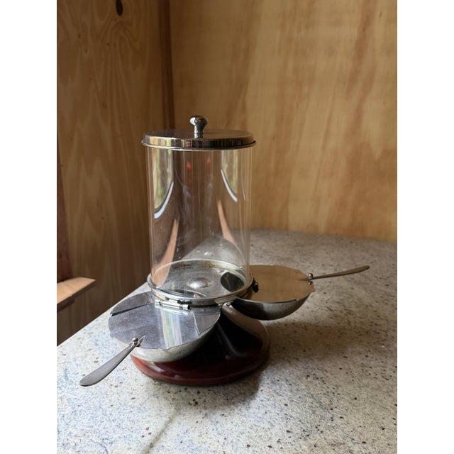 Mid-Century Modern Space Age Italian Revolving Condiment Server in Chrome, Italy, 1950s For Sale - Image 6 of 18