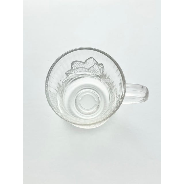 1990s Vintage Arcoroc “Canterbury” 6 Glass Mugs, Lotus Water Lily Design For Sale - Image 4 of 6