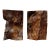 1970s Organic Modern Burl Wood Bookends – Sculptural Brutalist Studio Craft Pair For Sale