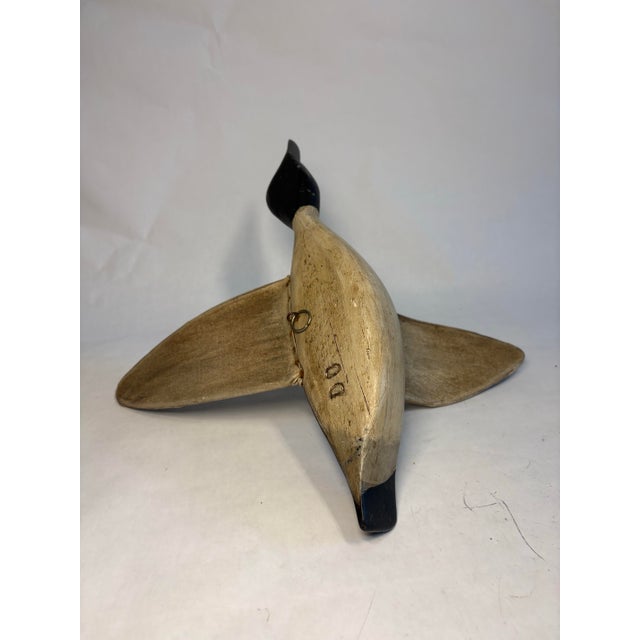 Vintage Hand Carved Wood and Canvas Duck Decoy For Sale - Image 10 of 10