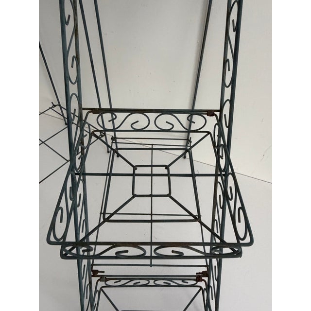 Vintage Three-Tier Wrought Iron Plant Stands – Pair For Sale - Image 13 of 13