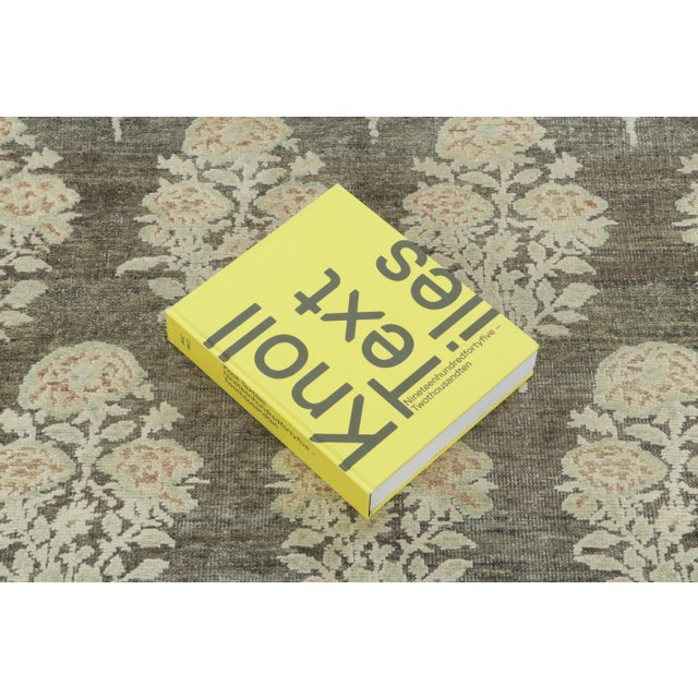 Textile Contemporary Block Print Floral Natural Silk Runner by Rug & Kilim, India For Sale - Image 7 of 8