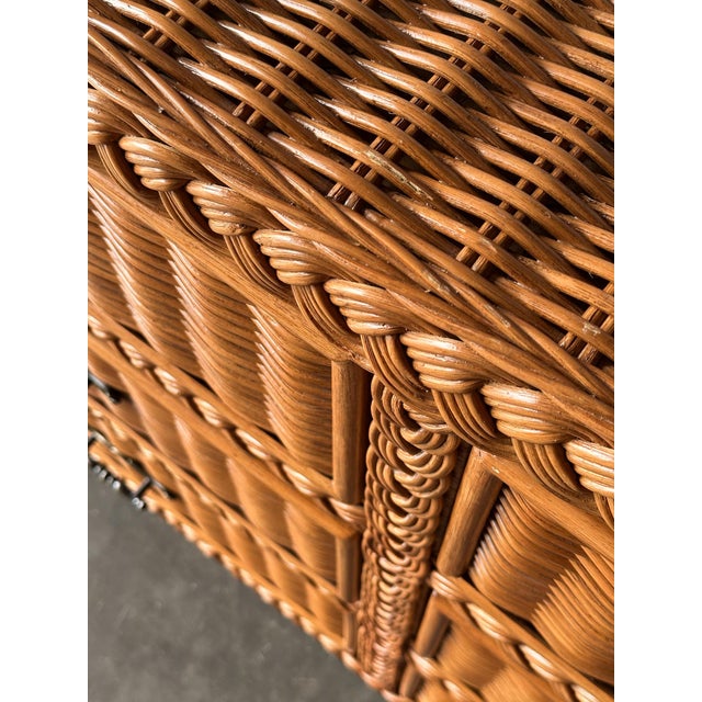 Woven Wicker Six-Drawer Dresser With Braided Rope Trim, 1980s For Sale - Image 13 of 18