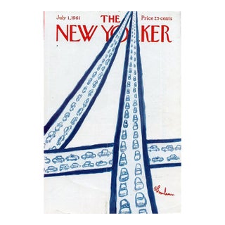 1961 New Yorker Magazine Cover, July 1, Abe Birnbaum Original Cover Art, July 4th For Sale