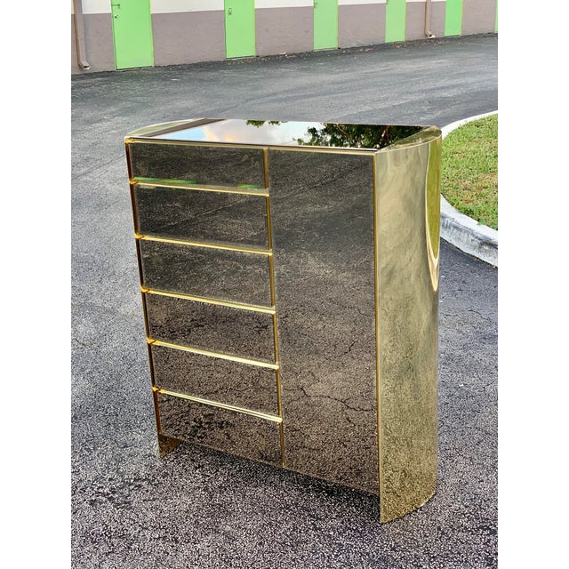 Vintage Ello Highboy Brass and Mirrored Glass Dresser Chairish