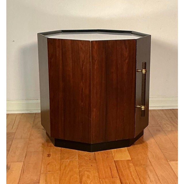 1970s Vintage Mid-Century Modern Octagonal Cabinet End Table, Circa 1970s For Sale - Image 5 of 12