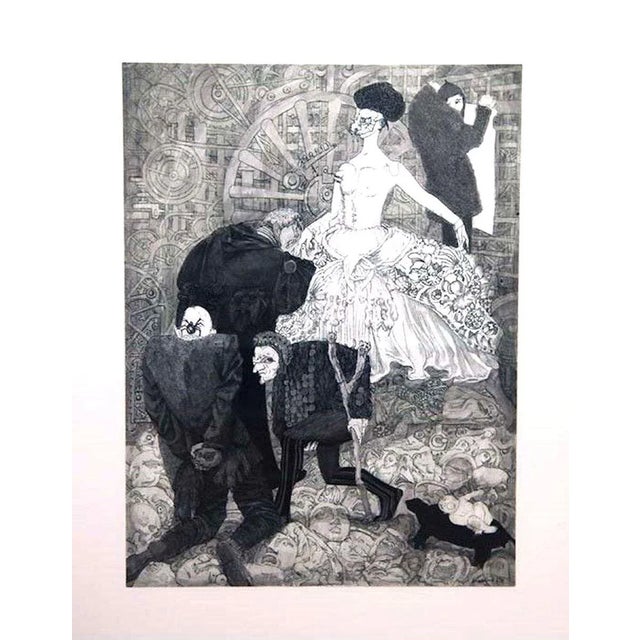 Hand signed. Frame included. The work “face of truth” is part of the black and white series “masks of life” started in...