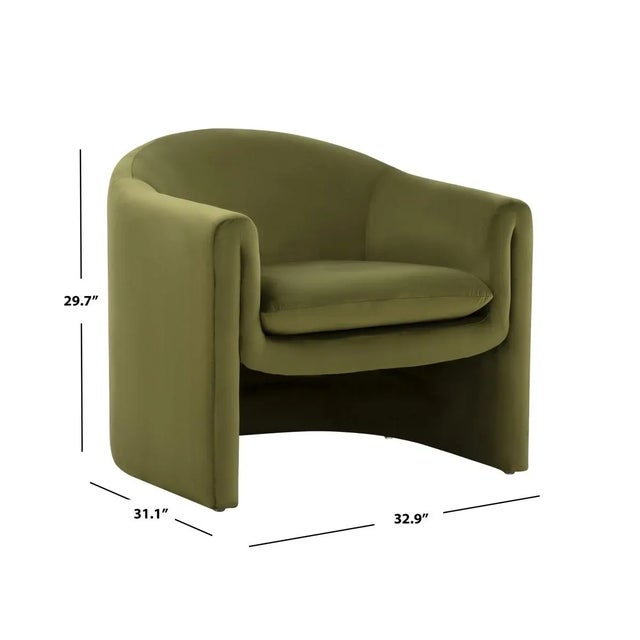 Laylette Upholstered Accent Chair - Olive Green For Sale In Philadelphia - Image 6 of 7