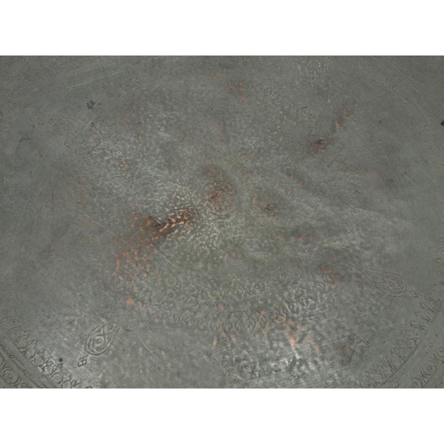 Oriental Islamic Engraved Copper Table Tray, 1930s For Sale - Image 9 of 18