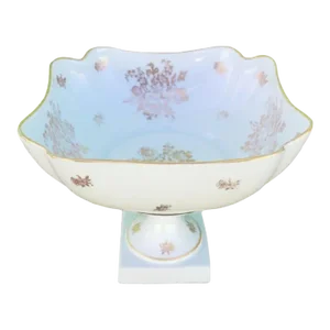 Vintage French Royal Limoges Porcelain Floral Curved Edge Candy Dish