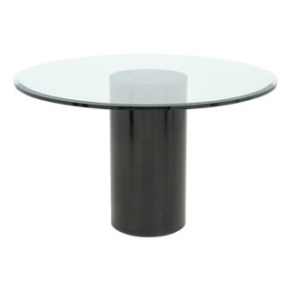 Modern Glass Top Pedestal Table For Sale