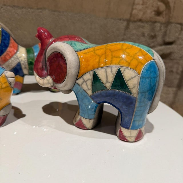 South African Fenix Raku. Hand Made Ceramic Pottery Rainbow Animals- Set of 4 For Sale - Image 17 of 18