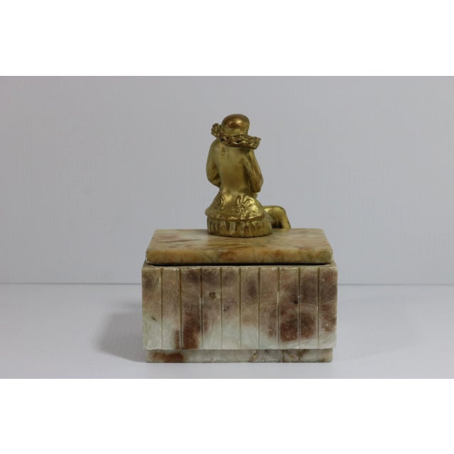 1930s Art Deco Pierette Sculpture on Marble Box After Sculptor Paul Phillipe For Sale In West Palm - Image 6 of 10