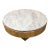 Four Hands Round Oak “Leland” Coffee Table With White Marble Top For Sale