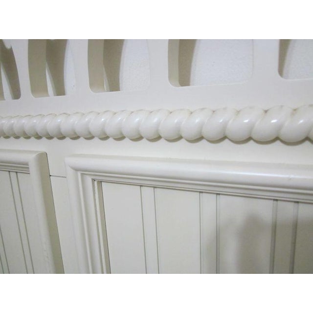 Cream 1990s Wood Queen Headboard Cream House Landscape Style For Sale - Image 8 of 10