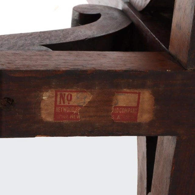 Wood Antique Heywood Wakefield Arts & Crafts Mission Oak Coat Rack With Label C1920 For Sale - Image 7 of 12