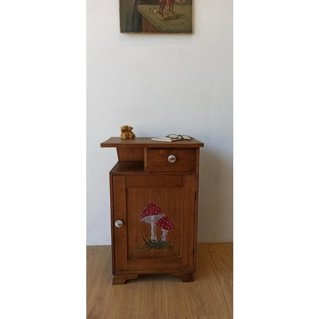 Brown Vintage Bedside Table, 1950s For Sale - Image 8 of 15