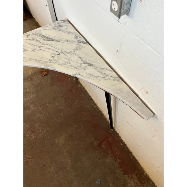 Mid-Century Modern Marble Corner Table With Tripod Legs, Italy For Sale - Image 4 of 9
