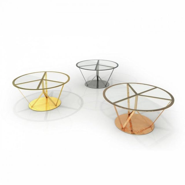 Pace Round Dining Table in Powder-Coated Aluminum and Glass Top by Altreforme For Sale - Image 4 of 7