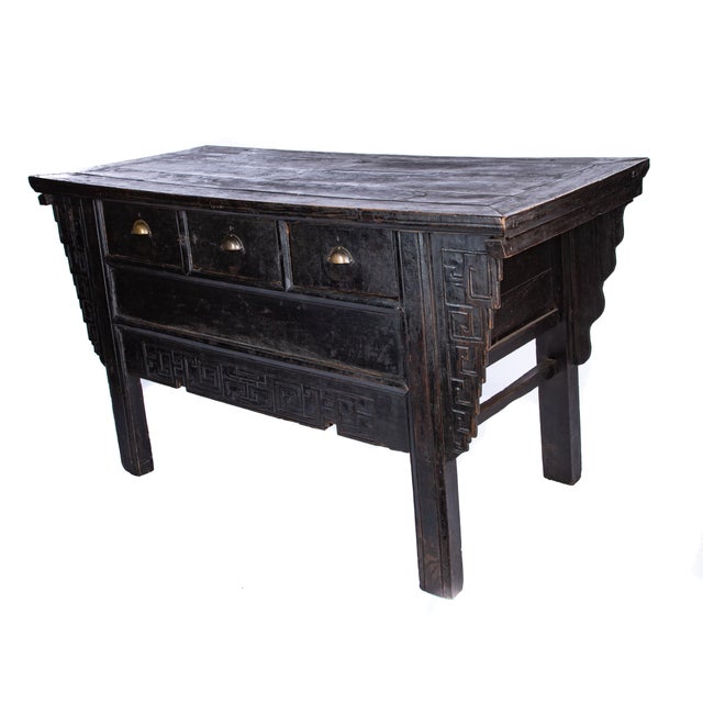 Black Mid 19th Century Chinese Altar Table For Sale - Image 8 of 10